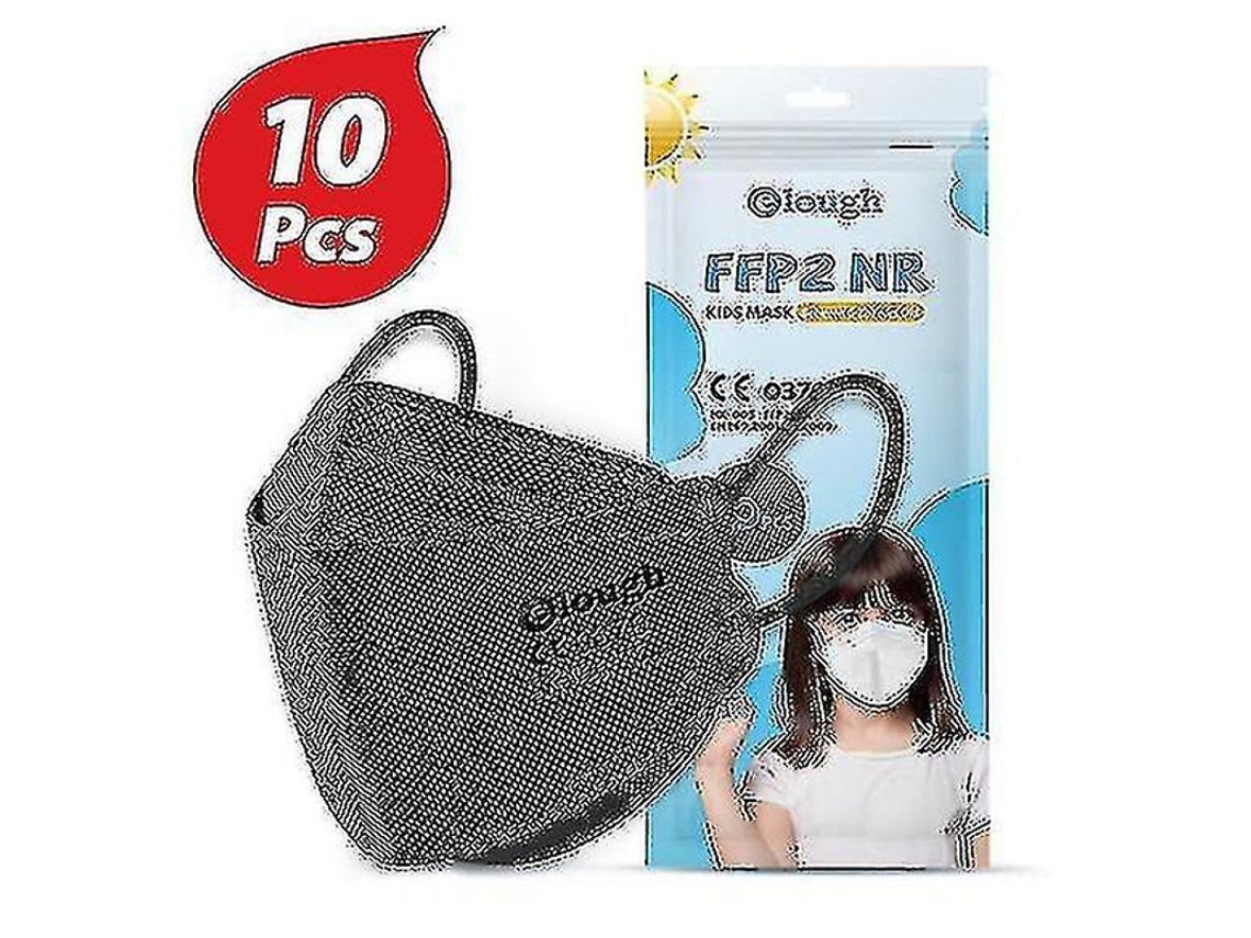 Máscara Ffp2 Niños 10pcs Ruiei 4 Camadas Multicolor Ajustável Algodão Suave Individual Negro
