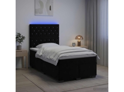 Vidaxl Cama Box Spring Com Colchão Preto 120 X 200 Cm Veludo