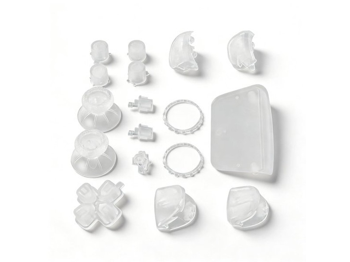 Conjunto de botões de substituição para PS5 - Joystick/Direcionais - Botões ABXY/Gatilhos - Transparentes - Duráveis - Estilo Pessoal - Botões de Controle