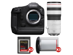 Eos R1 + Rf 70 200mm F/2.8 L Is Usm Z Branco + 3 Sandisk 64gb Extreme Pro Cfexpress Type B + 3 Canon Lp e19 + Ebook Pricedirect CANON