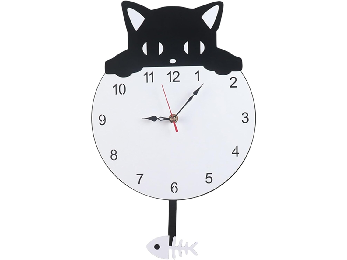 Relógio De Parede Com Gatinho Fofo | Lindo Relógio Analógico Para Quarto E Sala De Estar