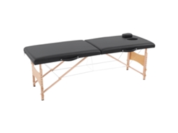 Marquesa de Massagem PVC, Madeira de Faia e Esponja cor Negro 186x60x58-81 cm HOMCOM