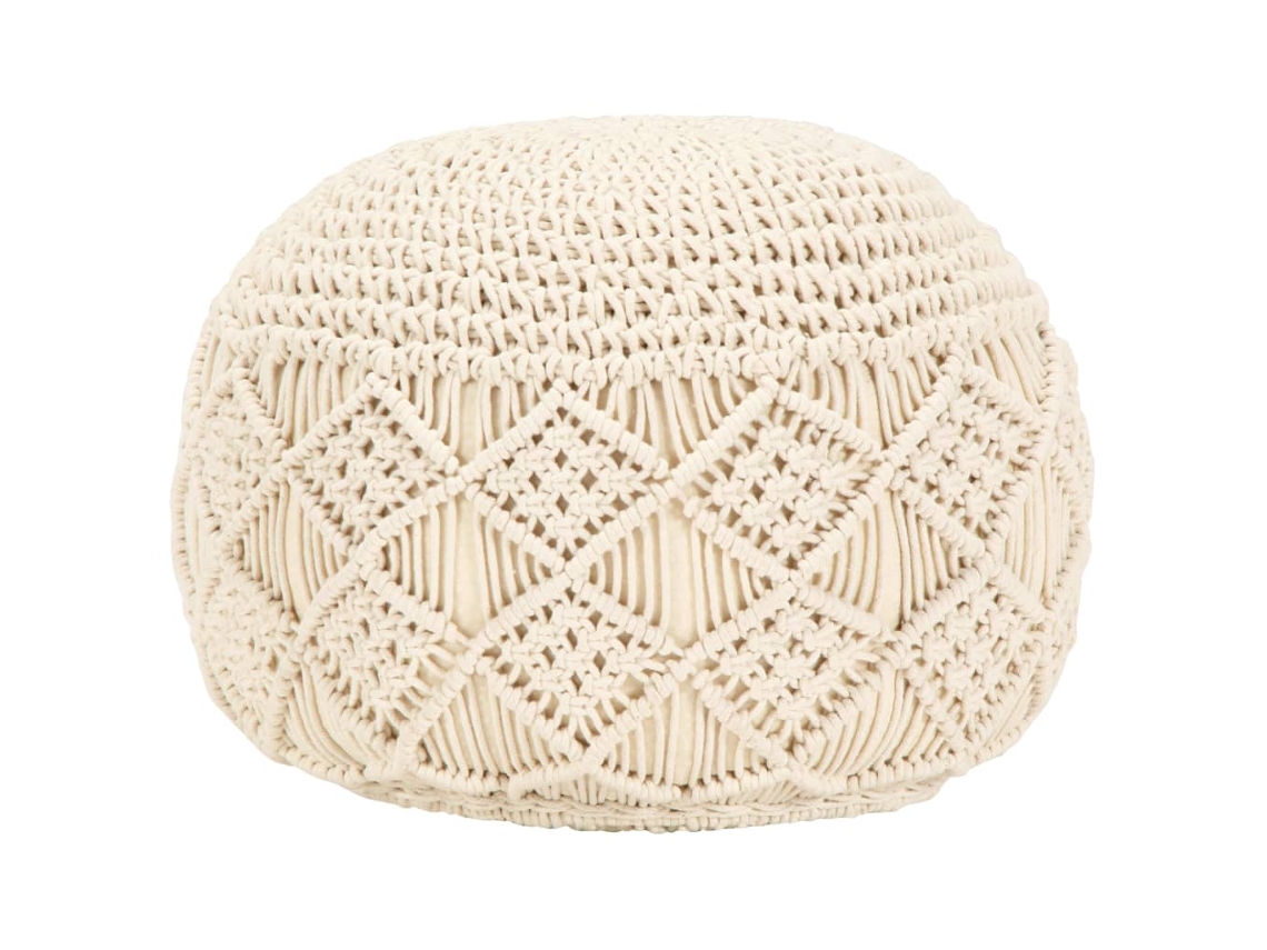 Vidaxl Pufe Artesanal Macramé 45x30 Cm Algodão