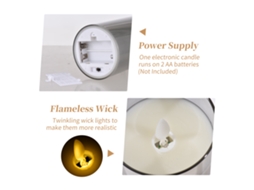 3pack Velas LED Sem Chamas Piscantes com Controle Remoto para Festas Casamento Natal 4 5 6 Polegadas S/MARCA