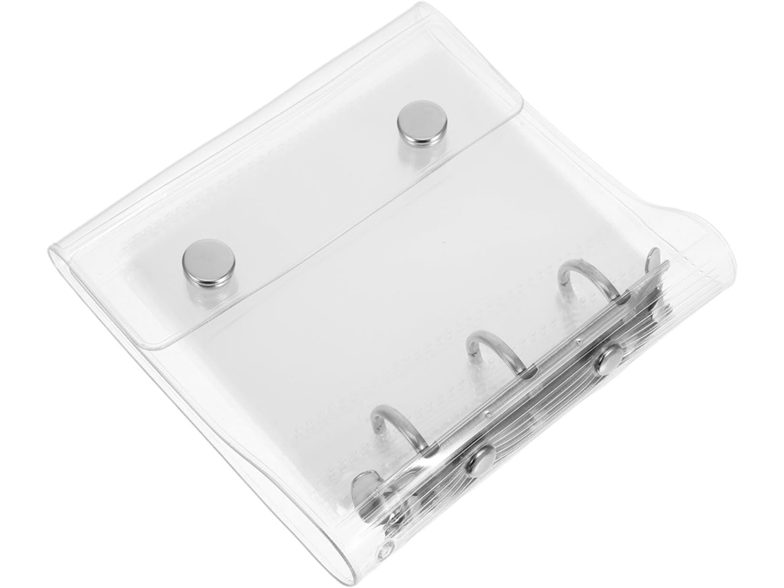 Mini Fichário Transparente À Prova D Água Totority Com Argolas Redondas E Fecho De Pressão, Em Pvc E Aço Inoxidável