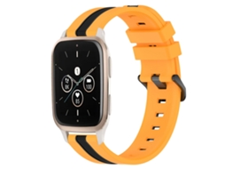 Bracelete de Smartwatch para Garmin Forerunner Sq2 Music 20mm de silicone vertical de duas cores (amarelo + preto)