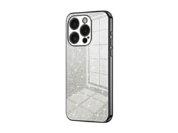 Capa Para Iphone 15 Pro - Glitter Degradê - Acabamento Eletroplaqueado