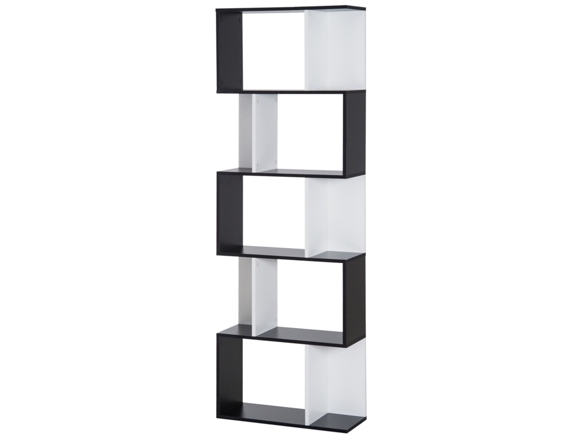 Estante S 5 Níveis, 60x24x184,5 Cm, Branco e Preto