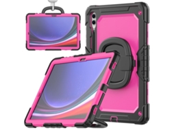 Capa Para Tablet Lurelia, Para Samsung Galaxy Tab S9 Fe/s9 11 Pulseira 2 Em 1 Anti Queda Vermelha, Rosa, Suporte Giratório