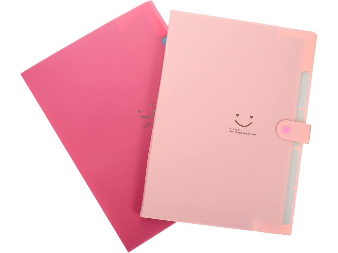 Conjunto De 2 Pastas Dobráveis Para Artigos De Papelaria Com Divisórias Organizador De Documentos Gokoco
