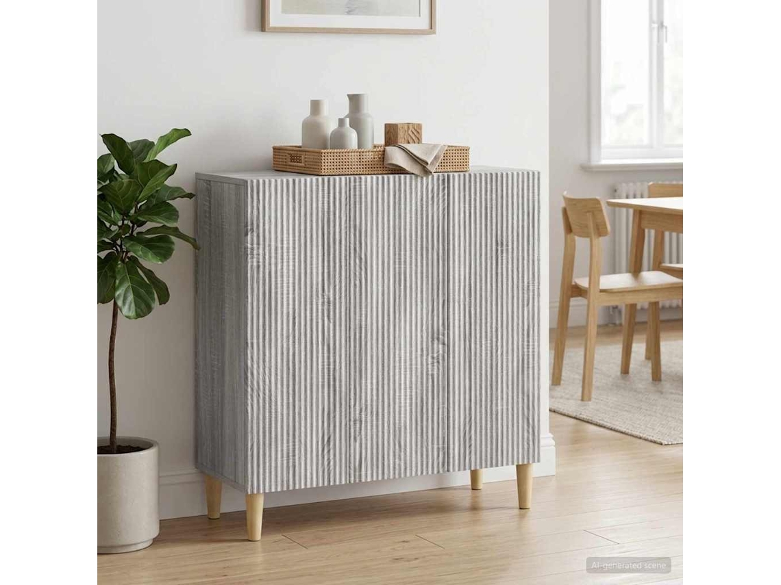 Vidaxl Buffet Sonoma Cinzento 89 X 34,5 X 80 Cm Derivados De Madeira