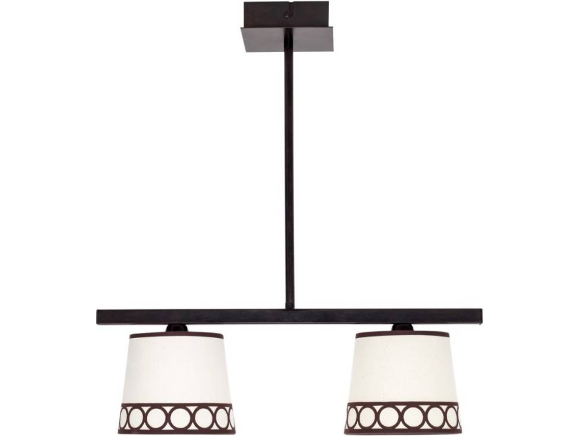 Candeeiro de Teto FABRILAMP Dalia (Castanho - Metal, Pano - 56x50 cm)