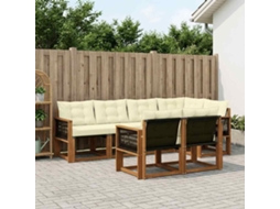 Vidaxl Conjunto De Sofás Para Exterior 7 Pcs Natural E Creme