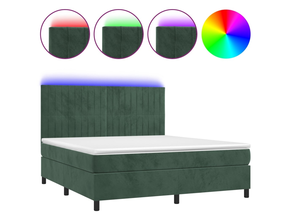 Box Spring Bed, Box Spring Beds Vidaxl Verde Veludo (160 X 200 Cm)