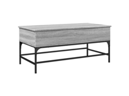 Mesa de Centro MAISON EXCLUSIVE em Derivados de Madeira e Metal Cinza Sonoma (100x50x45 cm)