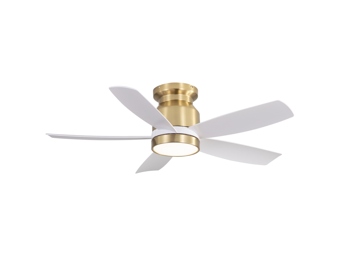 Ventilador de Teto Moderno 52 Polegadas com Luz Led e Controle Remoto, 3 Pás Abs, Motor Dc Reversível | S/MARCA