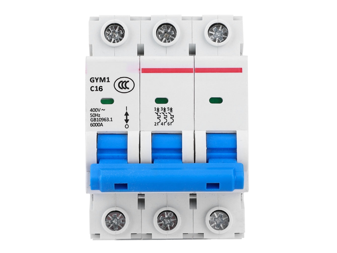 Disyuntor Miniatura 3 Polos 16a 400vca Ip20 Longa Vida Gym1-dz47s