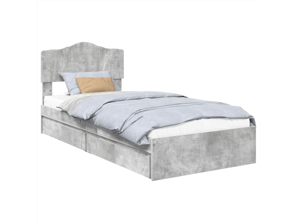 Cama com Armazenamento Cinzento 90x190 cm Madeira Processada MAISON EXCLUSIVE