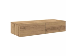 Wall Shelf, Wall Shelves Vidaxl Marrom Madeira Processada (80 X 33 X 17 Cm)
