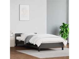 Vidaxl Estrutura Cama C/ Cabeceira Sem Colchão 100x200 Cm Cinzento
