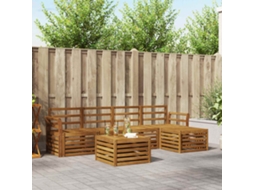 Vidaxl Conjunto De Sofás Para Exterior 6 Pcs Natural