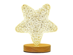 Lâmpada de Mesa decorativa para quarto luz de noite romântica estilo estrela com cristal com S/MARCA