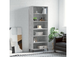 Vidaxl Armário Alto 69,5x32,5x180cm Derivados De Madeira Cinza Cimento