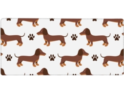 Mousepad Grande para Computador com Estampa de Dachshund, Base Borracha Antiderrapante, 40 X 90 Cm