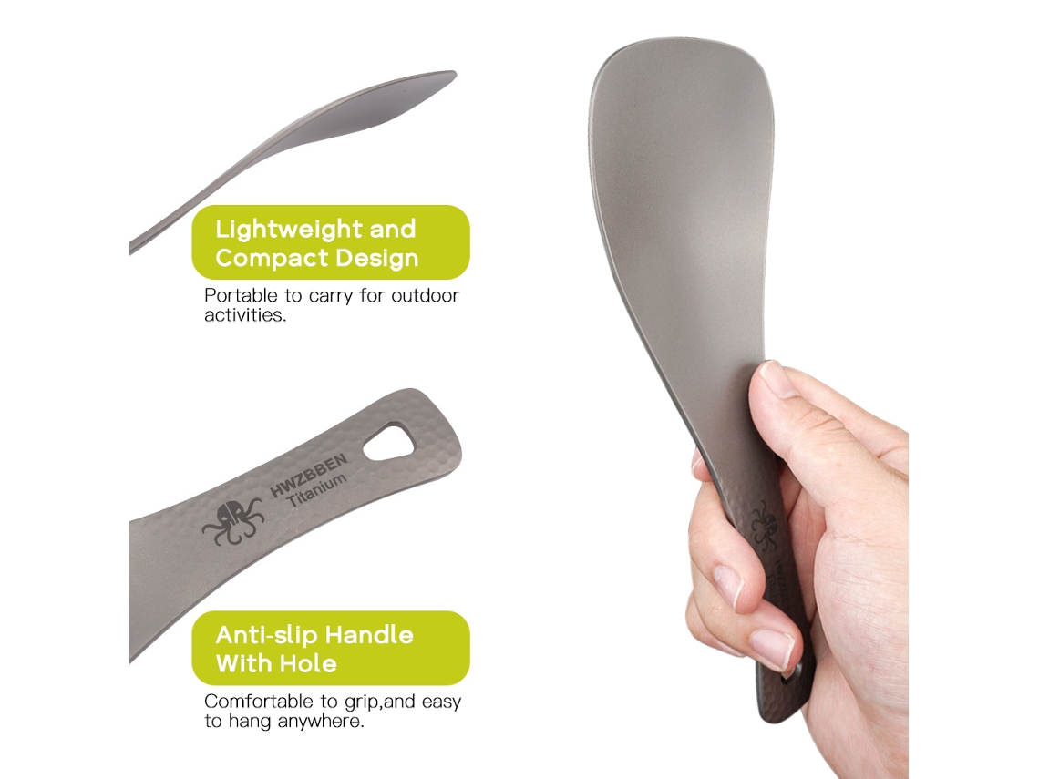 Colher de Arroz de Titânio Leve para Casa e Camping
