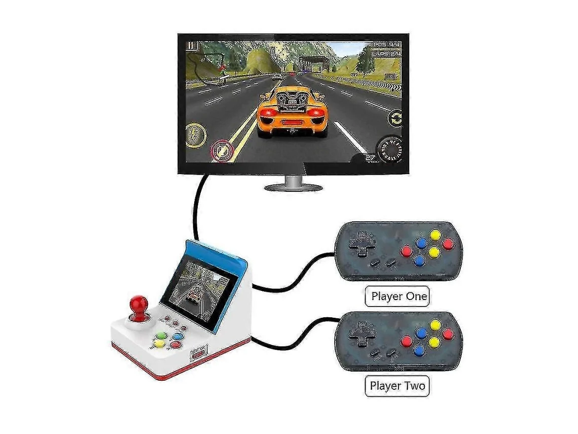 Novo Mini Arcade Video Game Console de Presente Infantil Brinquedos 8 Bits Handheld Suporte Tv Built in 360 Retro Games GOKOCO (com Duas Alças)