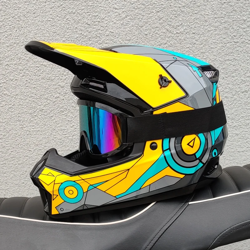 Capacete Universal Para Motocross Com Certificação (s)dot Para Adultos E Adolescentes.