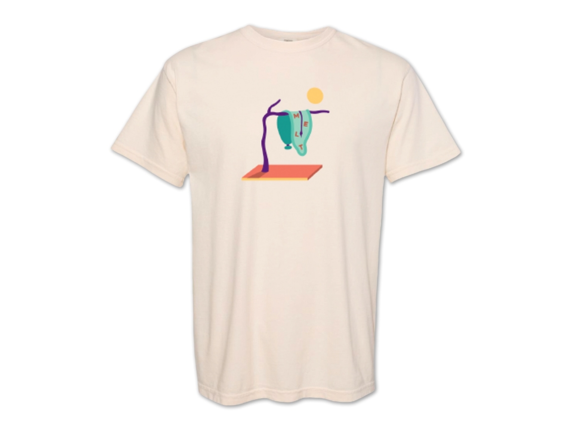 Melt Melting Clock T shirt ROCKINSTONE Unisex Adults Best Sellers Size:m (cream)
