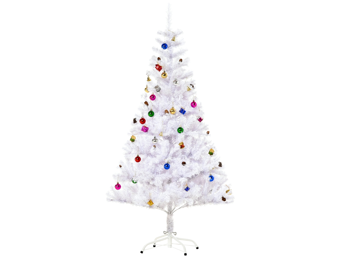 Árvore De Natal Artificial 150 Cm Com 680 Pontas E Decoração Completa Com Bolas E Sinos Para Uso Interno