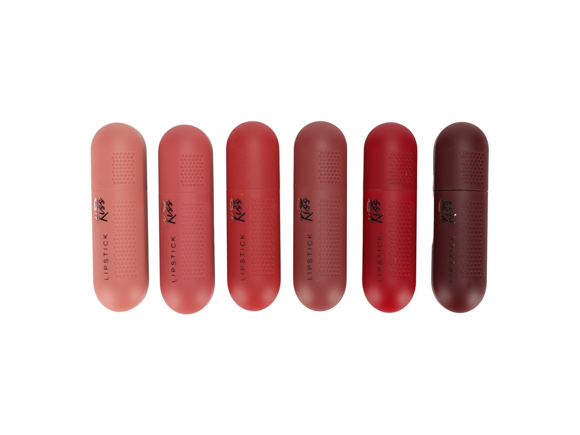 Conjunto de 6 batons matte de 2,8g para mulheres, longa duração, pigmentados, maquiagem para ocasiões especiais.