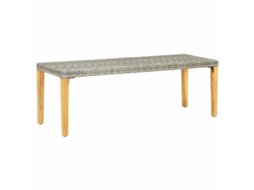 Vidaxl Banco De Jardim 80 Cm Vime Pe Cinzento