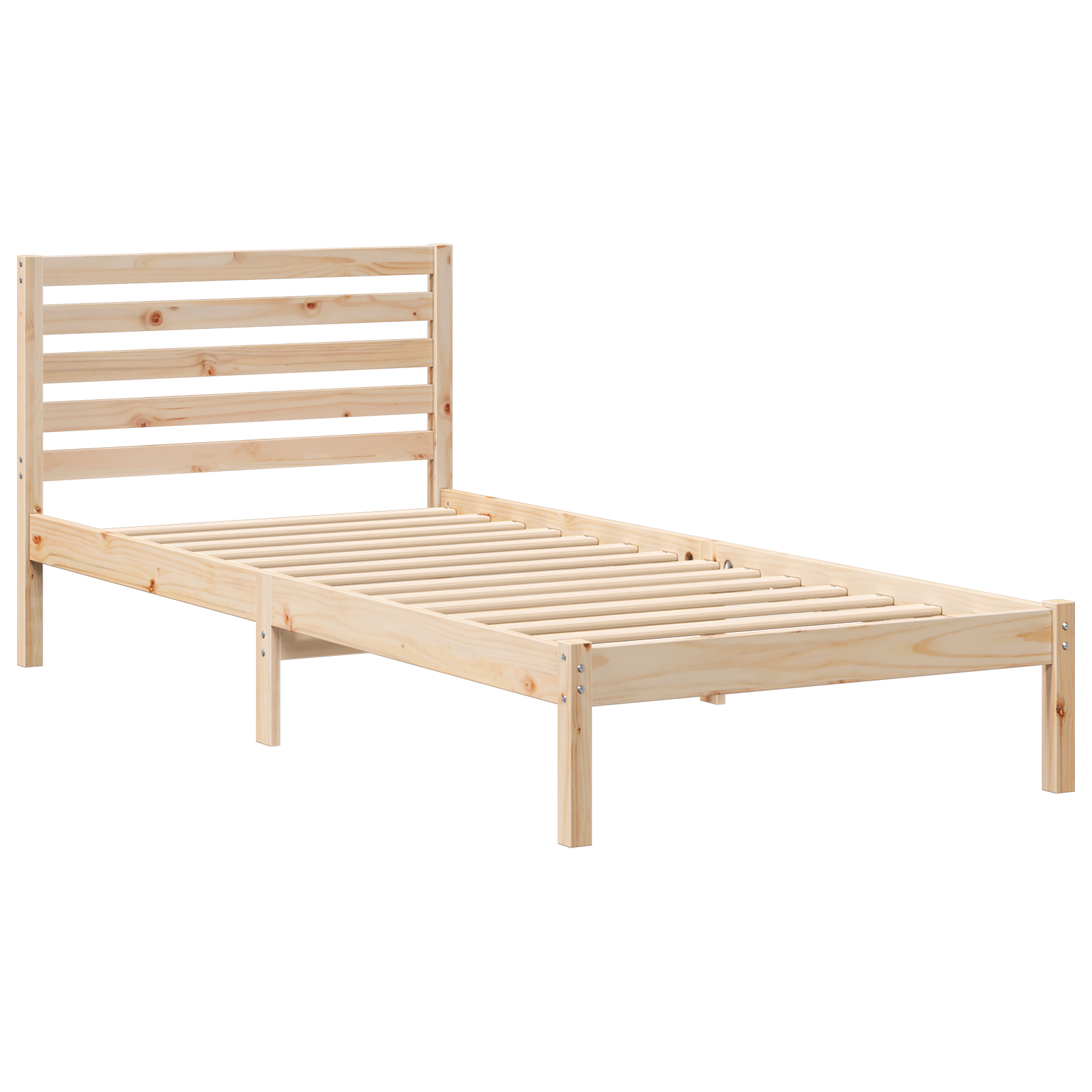 Conjunto 1 Estrado De Cama Plataforma Vidaxl Castanho Madeira De Pinho Maciça (100 X 210 Cm)