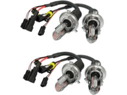 Conjunto De 4 Lâmpadas Farol Hid Xenon H4 35w Dc 12v 12000k Para Feixe Alto Baixo