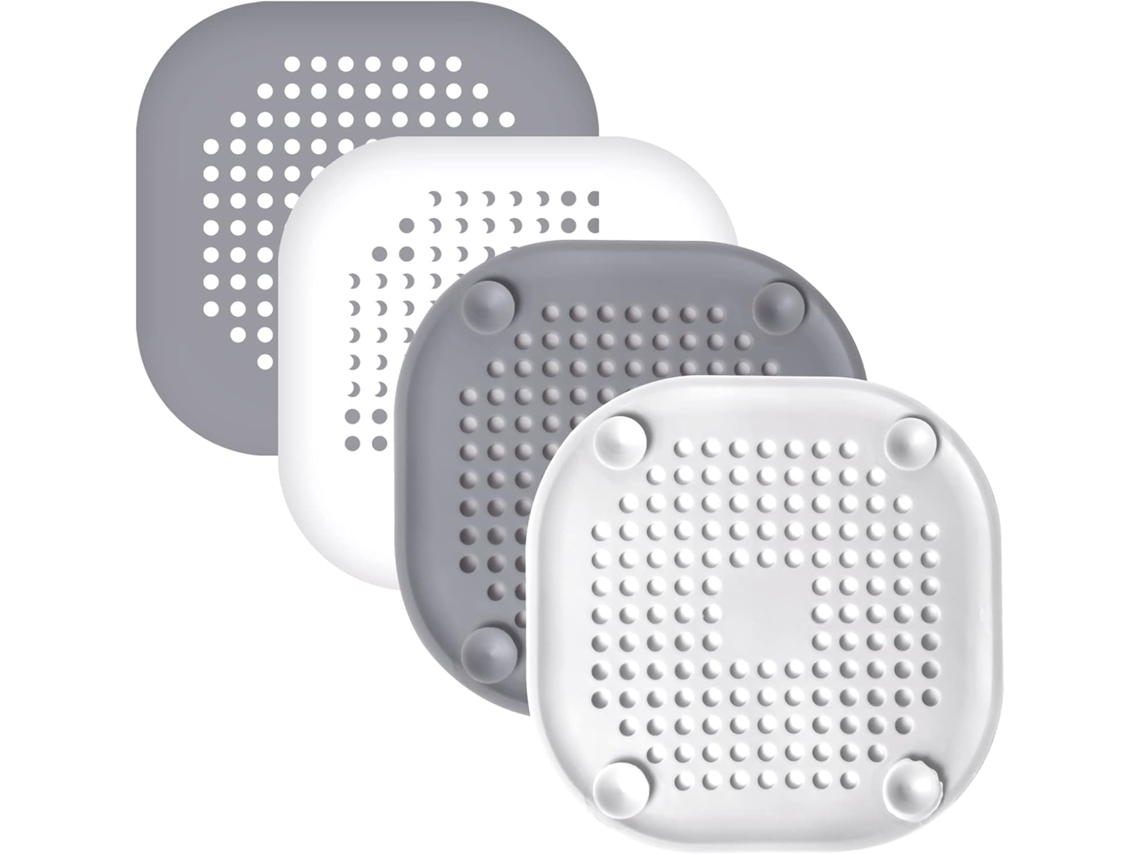 Kit Com 4 Protetores De Ralo De Silicone, Filtro De Pia Com Ventosa