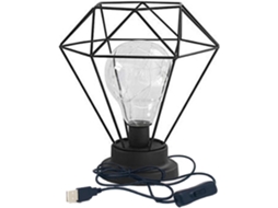 Cabeceira inferior em formato de diamante, estilo nórdico, com USB sem fio e luminária para quarto preto.