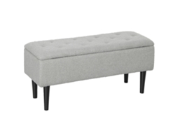Banco de Armazenamento Poliéster e Aço Cor Cinzento 95x38x45 cm Homcom
