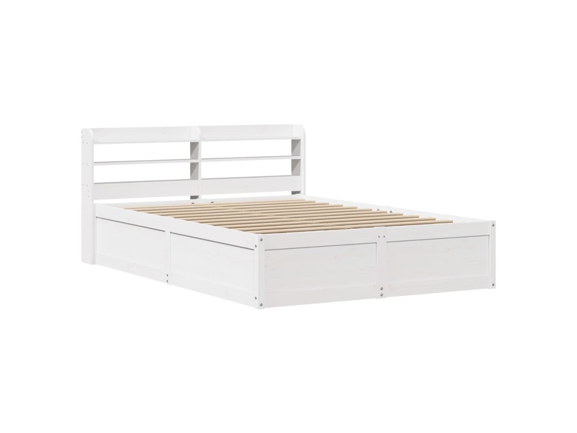 Bed Frame, Bed Frames Vidaxl Branco Madeira De Pinho (140 X 190 Cm)