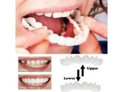 ZG02940-1 par dentaduras dentes superiores cosméticos conforto flexível dentaduras kit dente falso simulado chaves YWEI