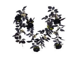 Videira de Rosa Artificial Preta Guirlanda Decorativa 180cm para Halloween Natal | S/MARCA