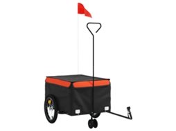 Reboque VIDAXL para bicicleta 45 kg ferro preto e laranja