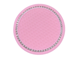 Porta copos rosa com inserções e bases de borracha com strass AQUAFORGE