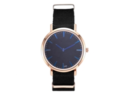 Reloj De Pulsera Analógico De Cuarzo Con Correa De Nylon Moda (negro)