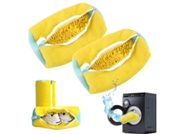 Conjunto De 2 Sacos De Lavagem Para Sapatos – Saco Para Máquina De Lavar – Reutilizável – Todos Os Tamanhos – Poliéster – Amarelo