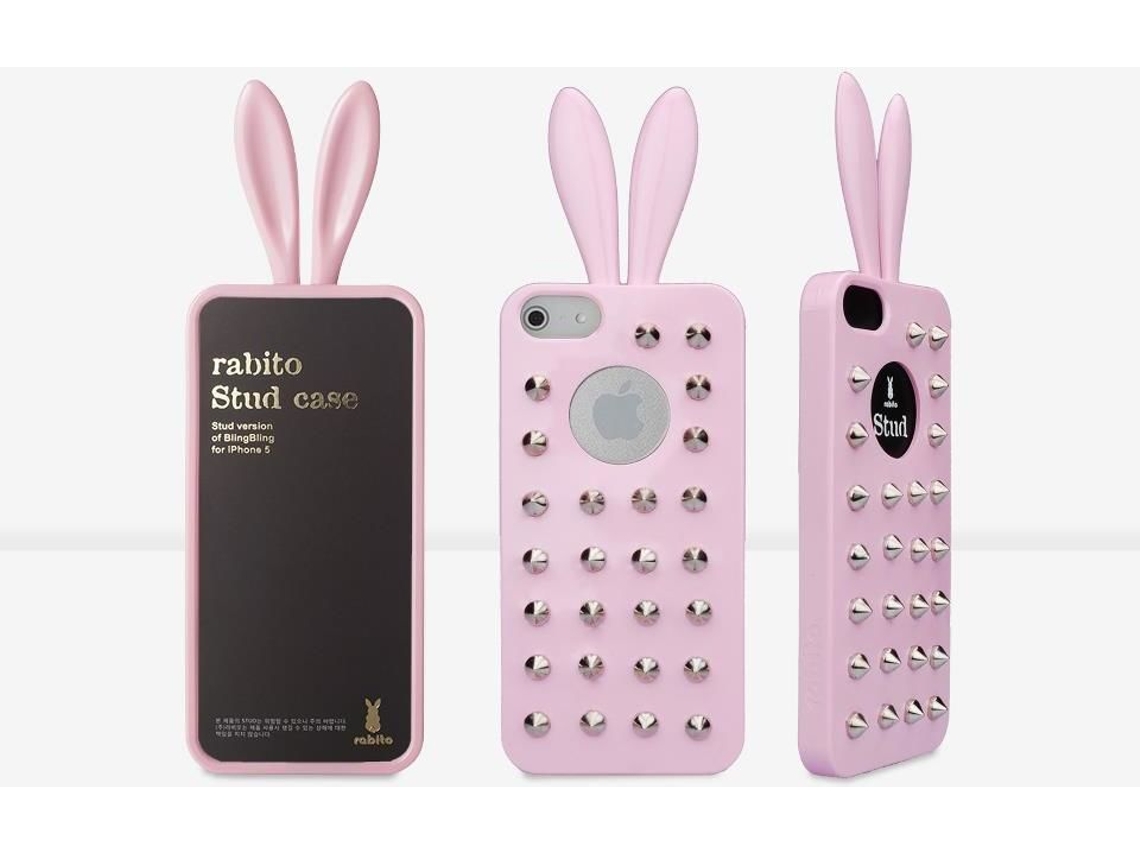Capa iPhone 5, 5s, SE RABITO Tachas Rosa