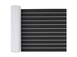 Vidaxl Tapete De Barco Riscas Cinza Escuro E Branco 240 X 60 Cm Eva