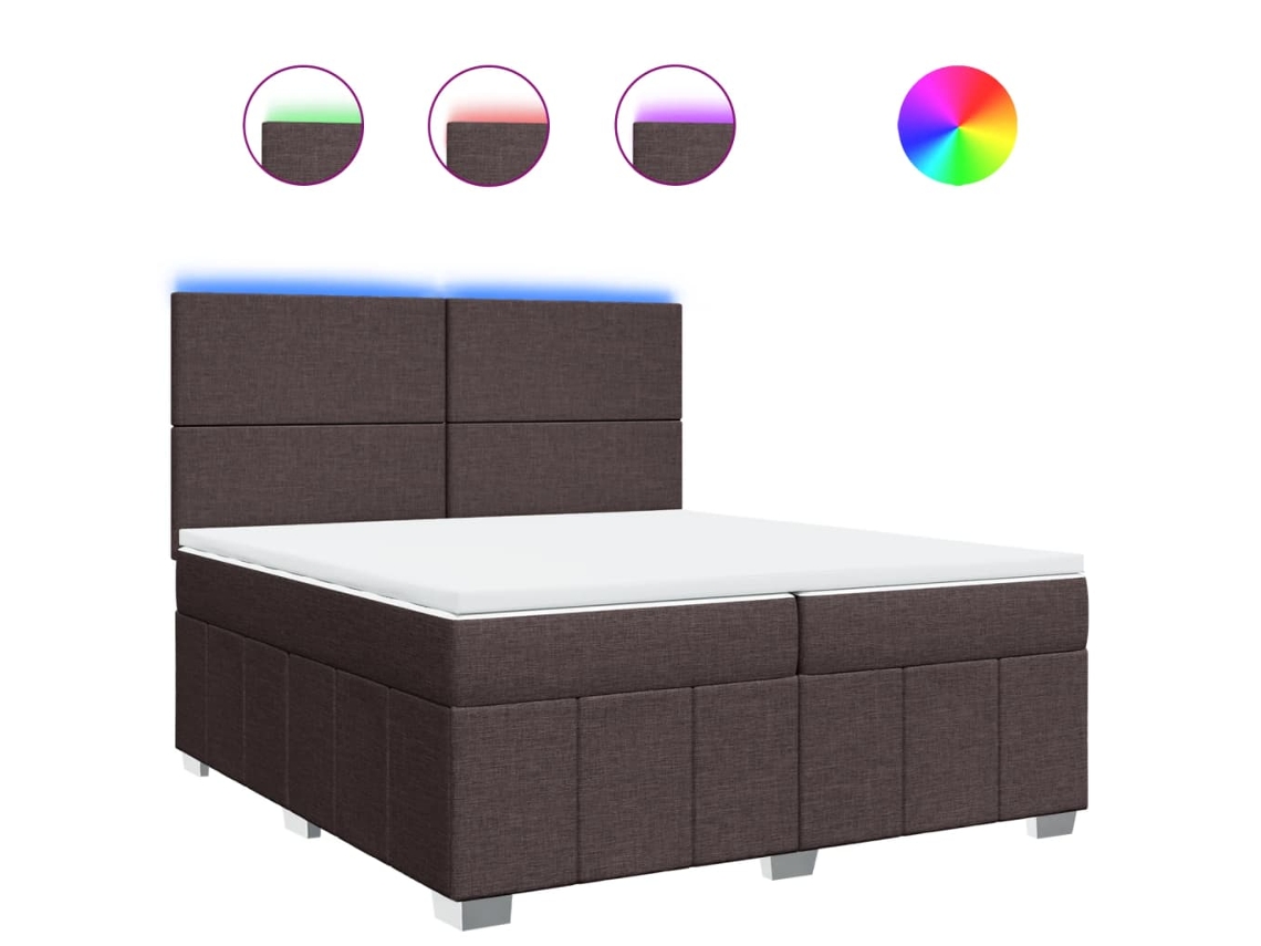 Box Spring Bed, Box Spring Beds Vidaxl Marrom Tecido (200 X 200 Cm)